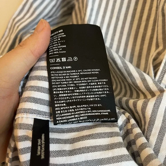 AMI Paris Grey Strip Shirt size 40 - Picture 6 of 7